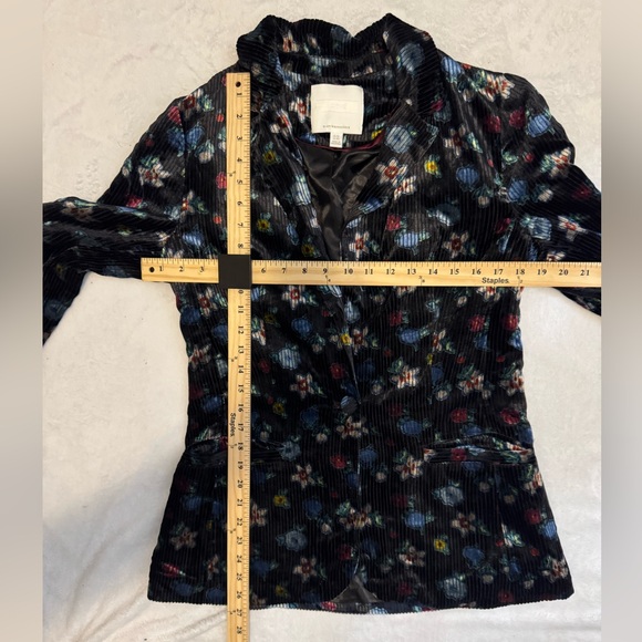 Anthropologie Ett:Twa Blazer Jacket And Pants Set Women Size 10 Floral Corduroy - Picture 3 of 7